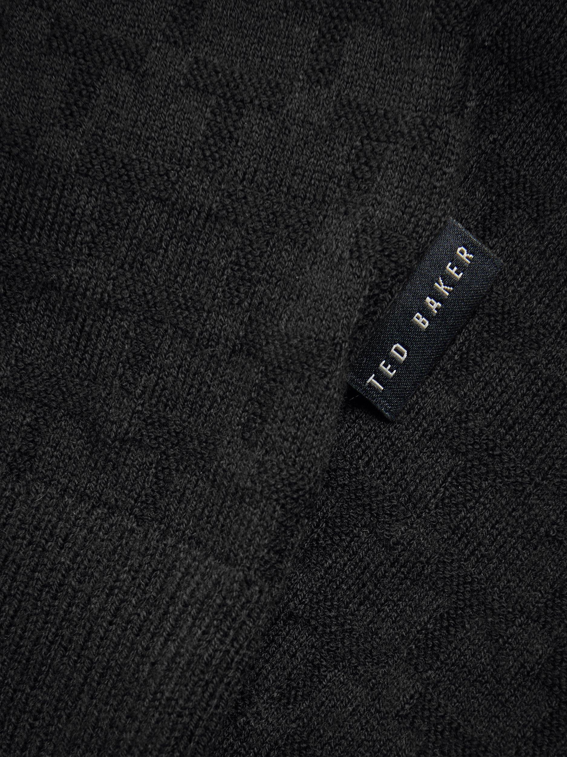 Product image 6 of 7, which shows Ted Baker Mahani Regular Fit Zip Neck Polo Shirt, Black, M