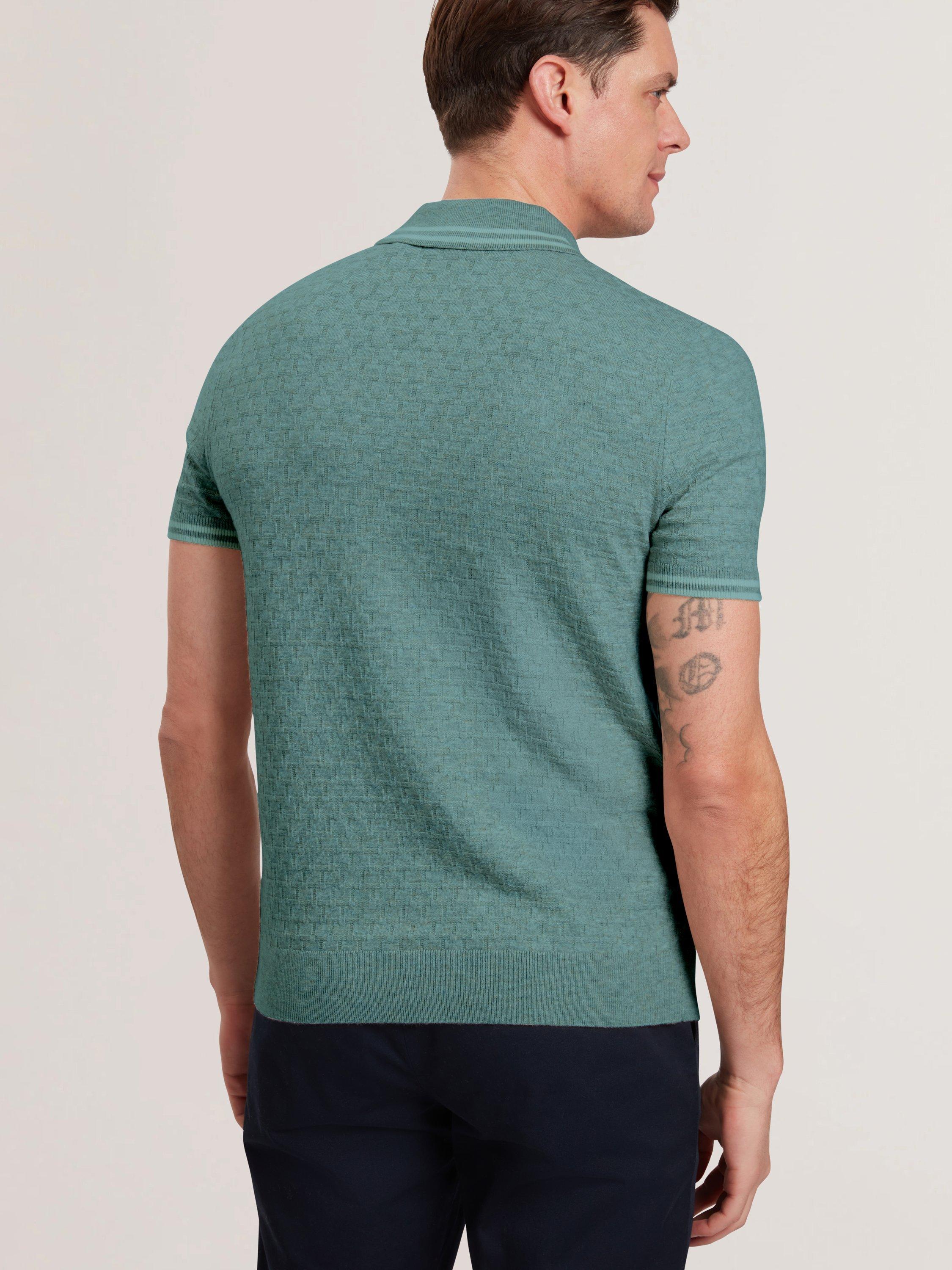 Product image 2 of 3, which shows Ted Baker Mahani Regular Fit Half-Zip Polo Shirt, Green, L