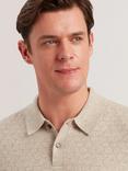 Ted Baker Morar Stitch Knitted Polo Shirt, Camel
