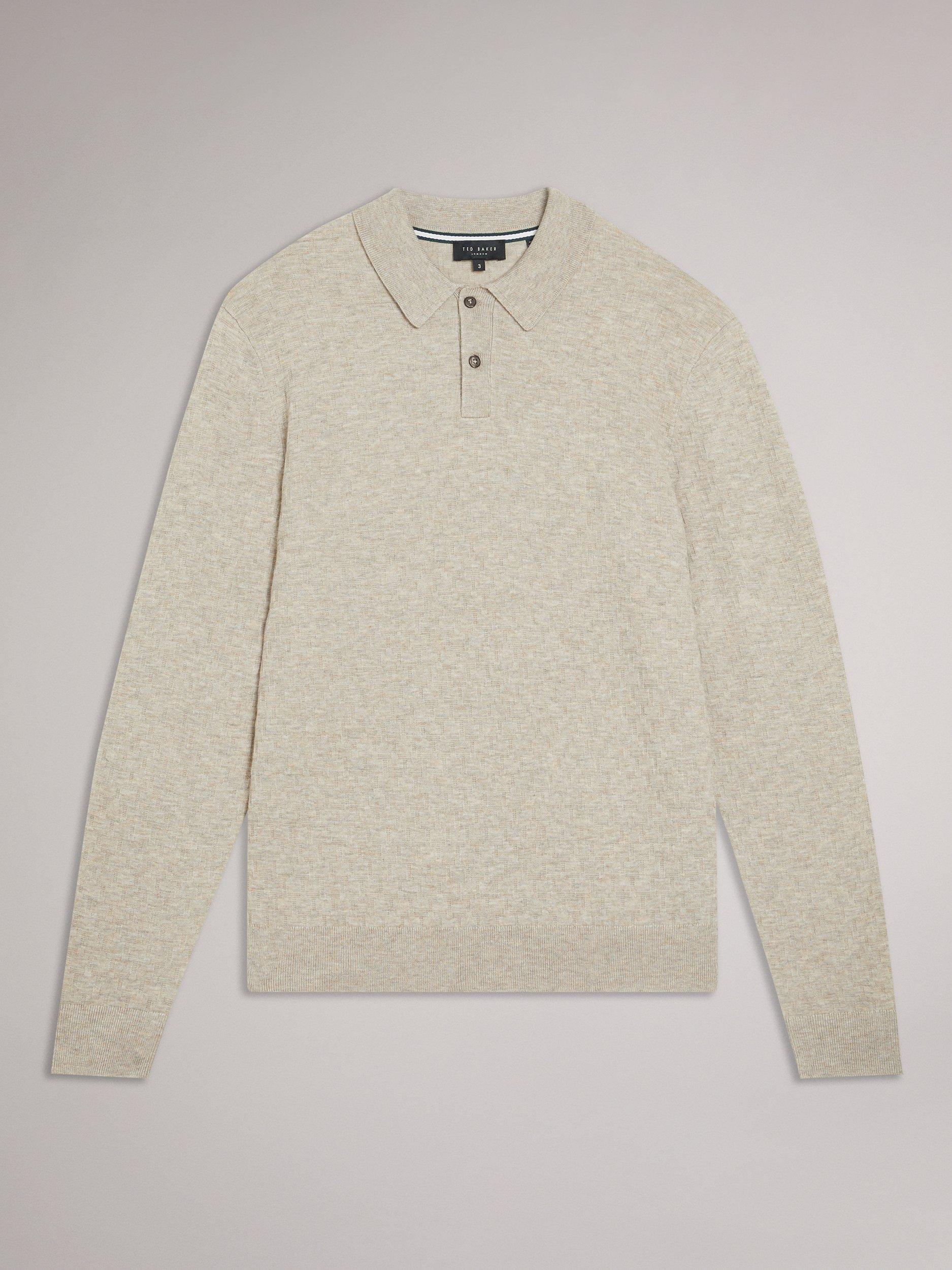 Product image 3 of 5, which shows Ted Baker Morar Regular Fit Polo Shirt, Ecru, XS