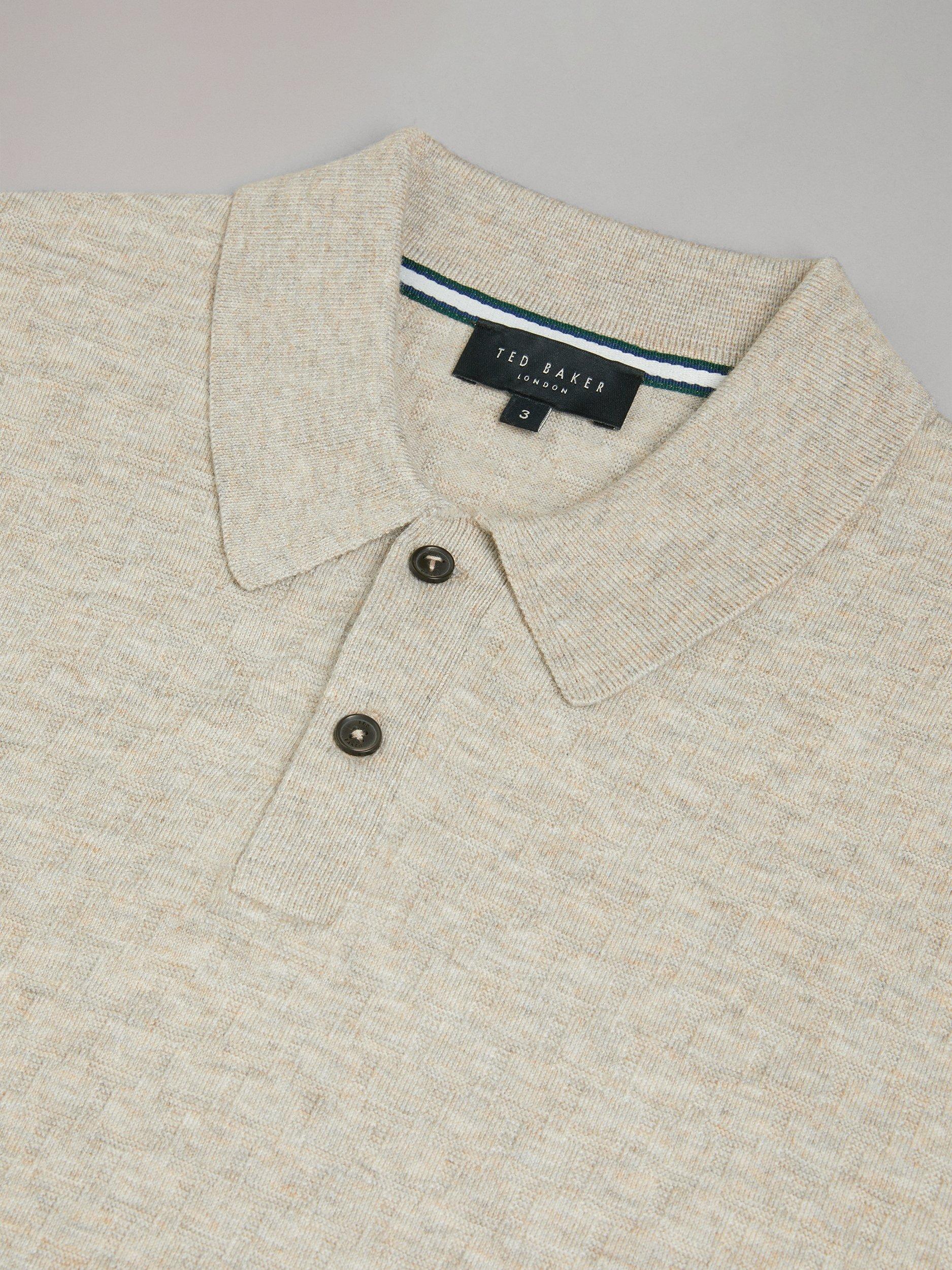 Product image 4 of 5, which shows Ted Baker Morar Regular Fit Polo Shirt, Ecru, XS