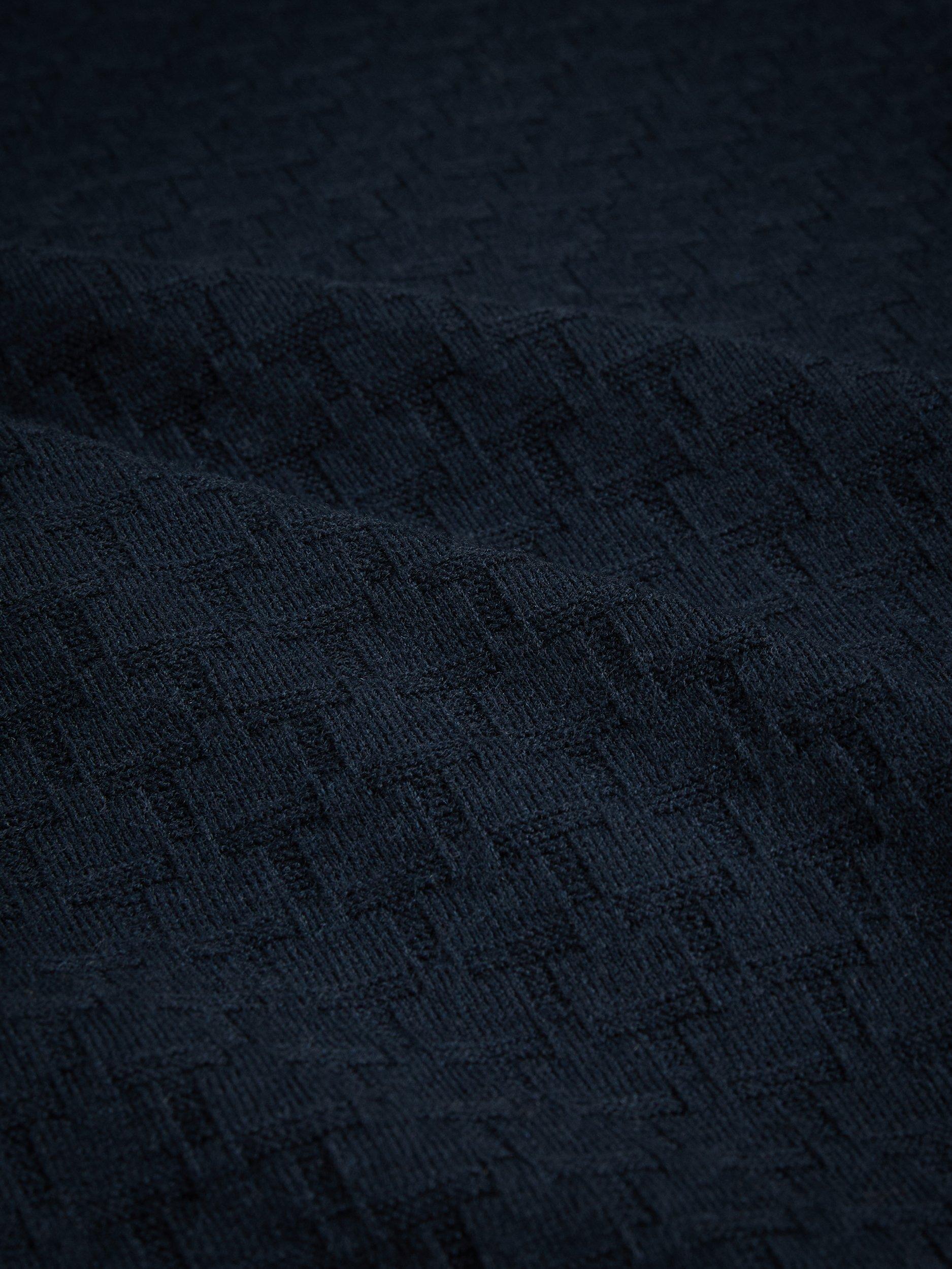 Product image 6 of 7, which shows Ted Baker Morar Stitch Knitted Polo Shirt, Navy Green, XL