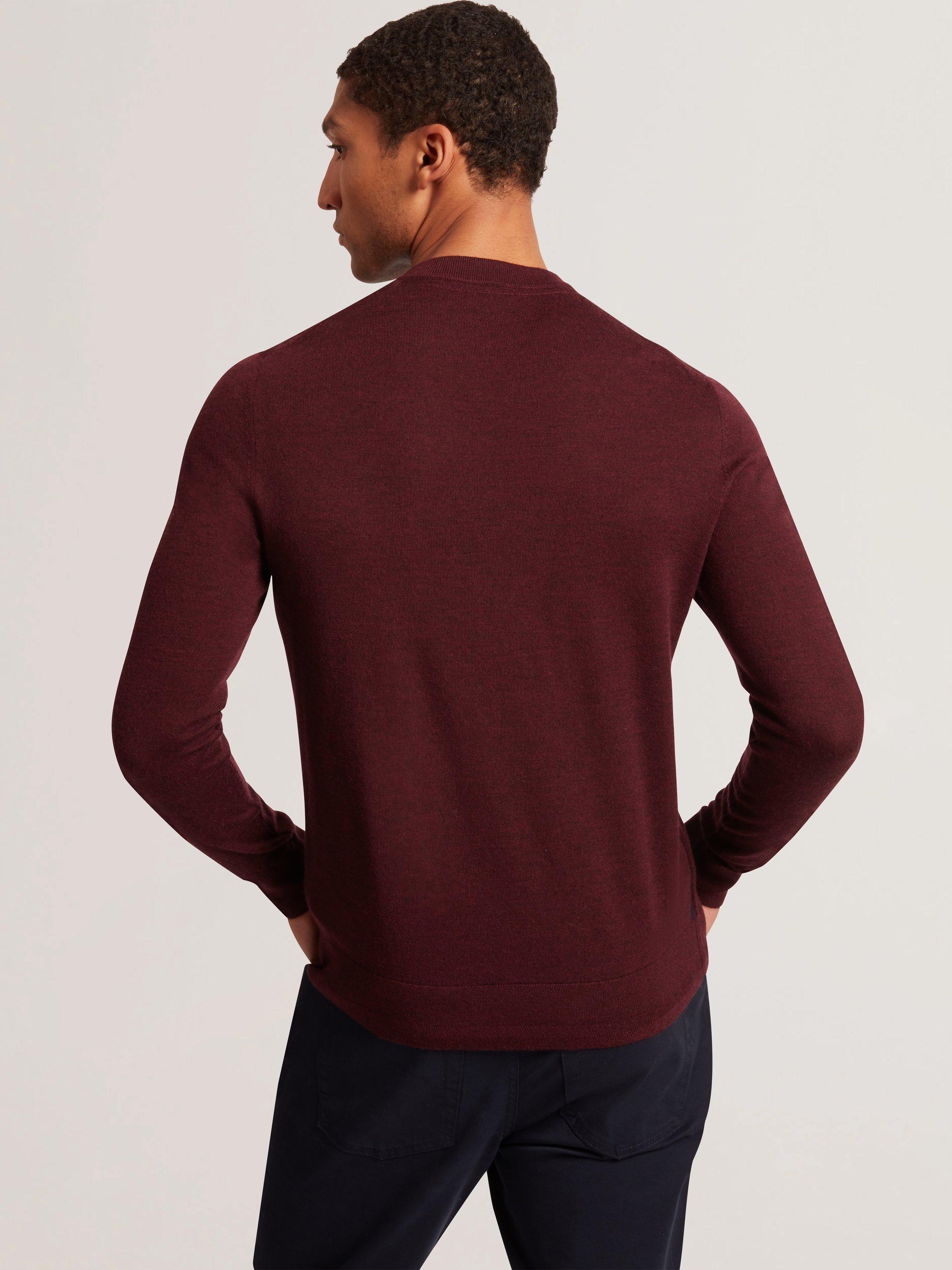 Product image 2 of 11, which shows Ted Baker Carnby Crew Neck Wool Jumper, Maroon, L