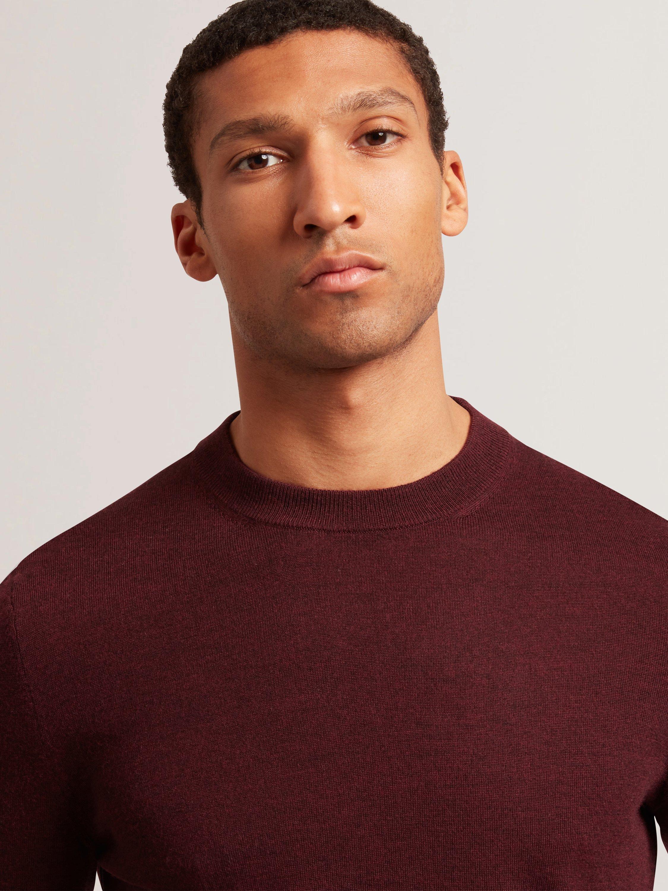 Product image 6 of 11, which shows Ted Baker Carnby Crew Neck Wool Jumper, Maroon, L