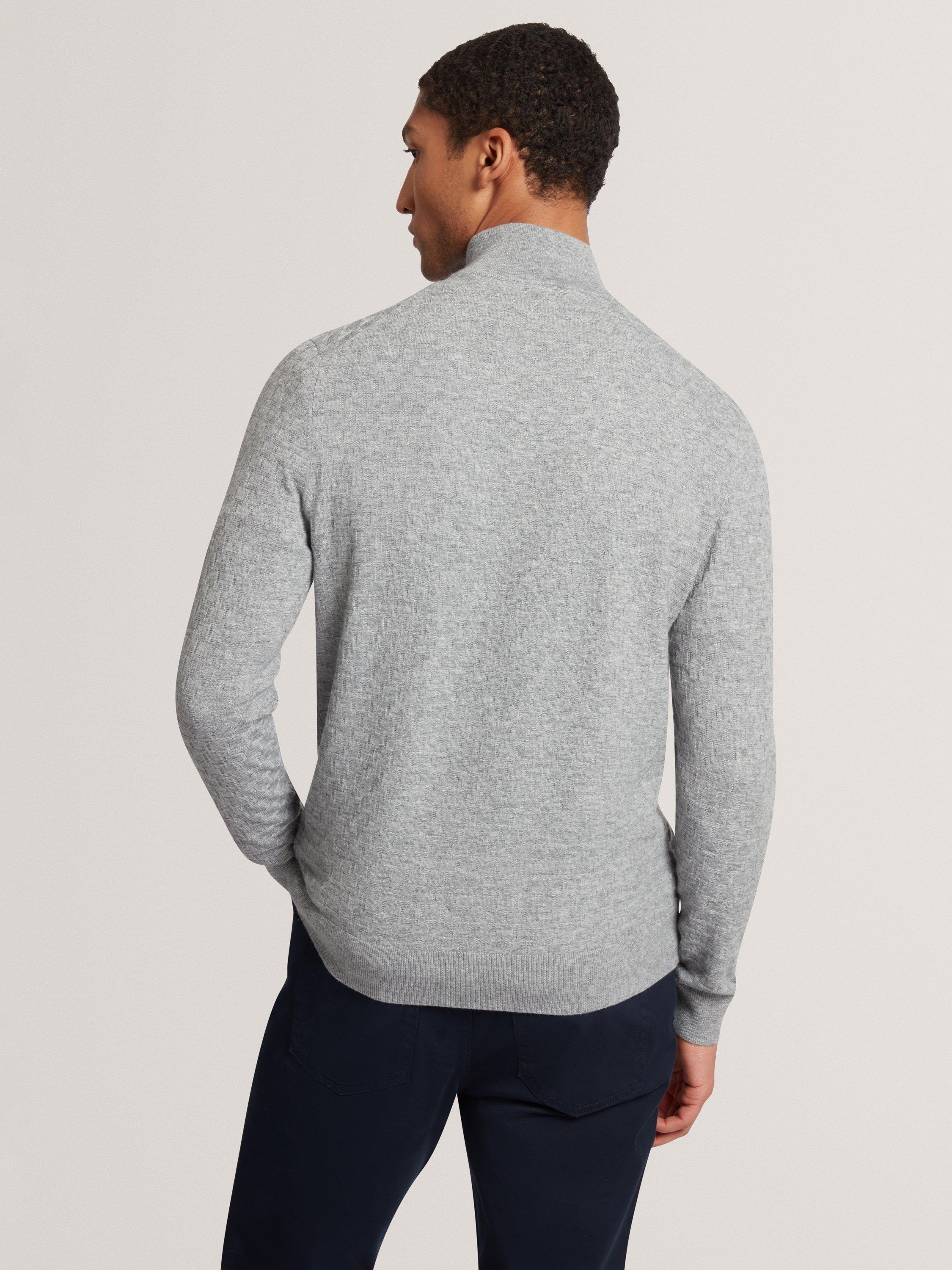 Product image 2 of 8, which shows Ted Baker Kurnle Half-Zip Jumper, Grey Marl, M