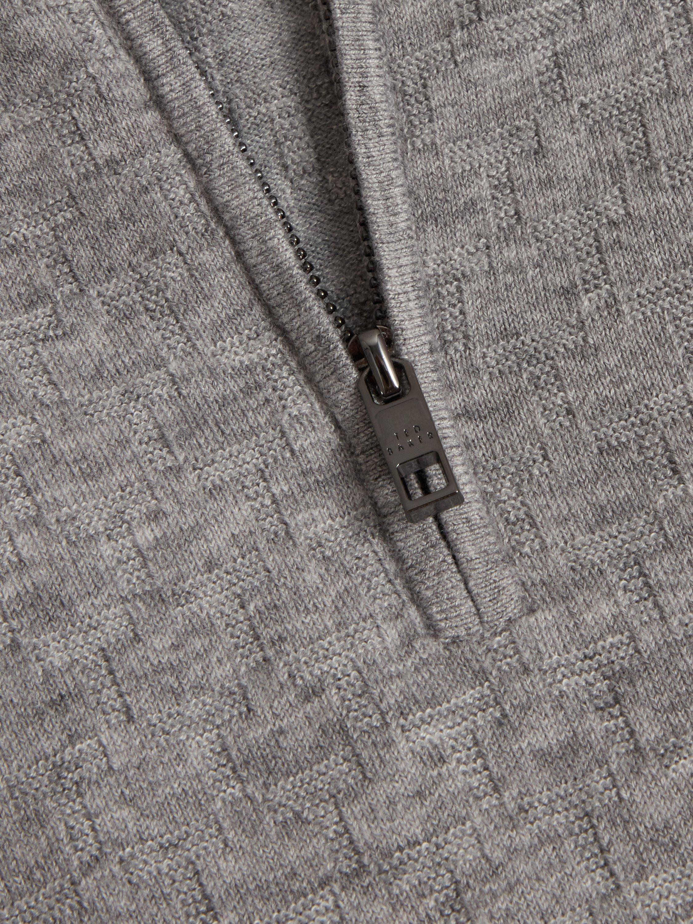 Product image 7 of 8, which shows Ted Baker Kurnle Half-Zip Jumper, Grey Marl, M