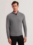 Ted Baker Limehas Merino Wool  Half-Zip Jumper, Charcoal