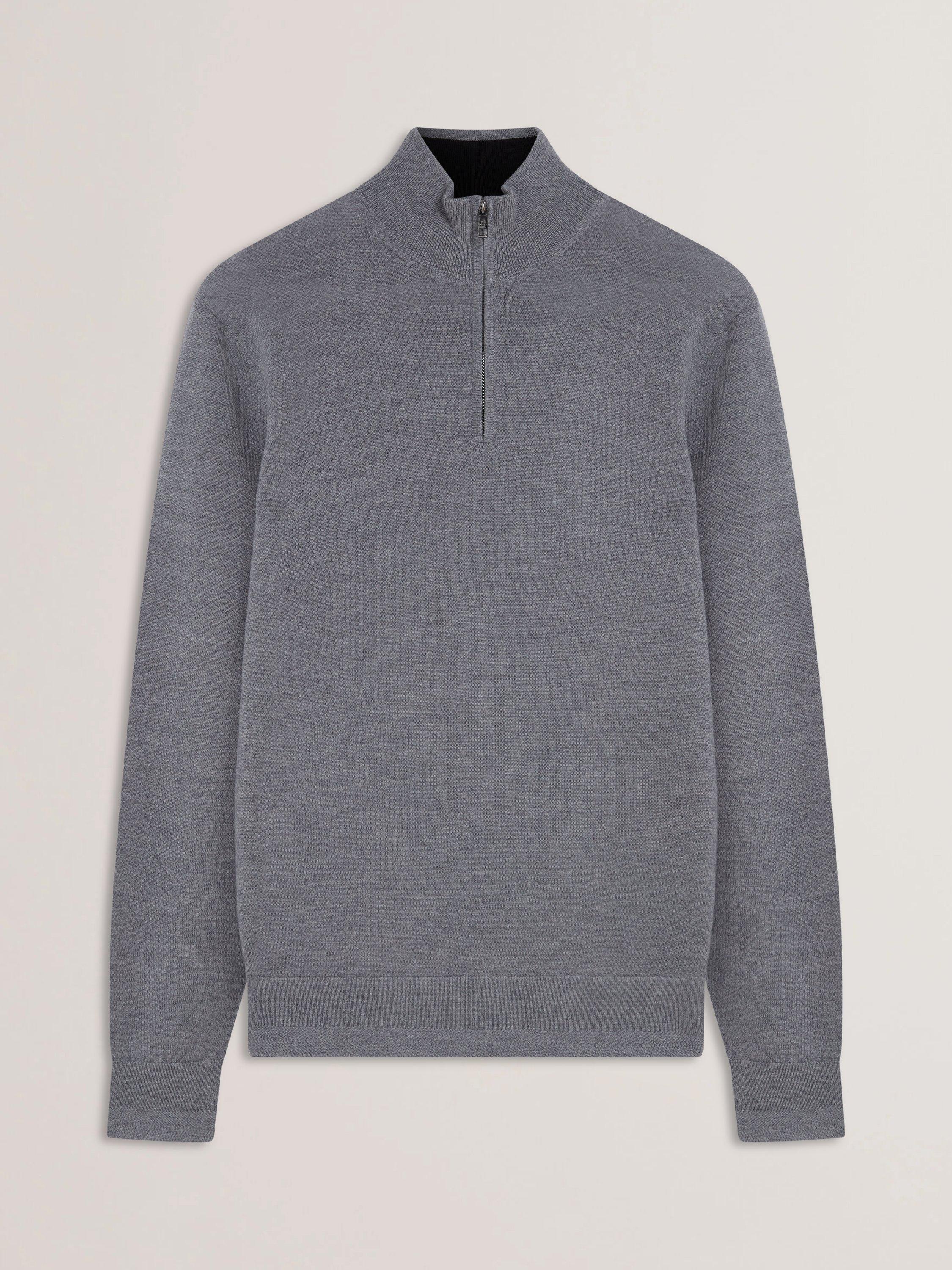 Product image 5 of 6, which shows Ted Baker Limehas Merino Wool  Half-Zip Jumper, Charcoal, S