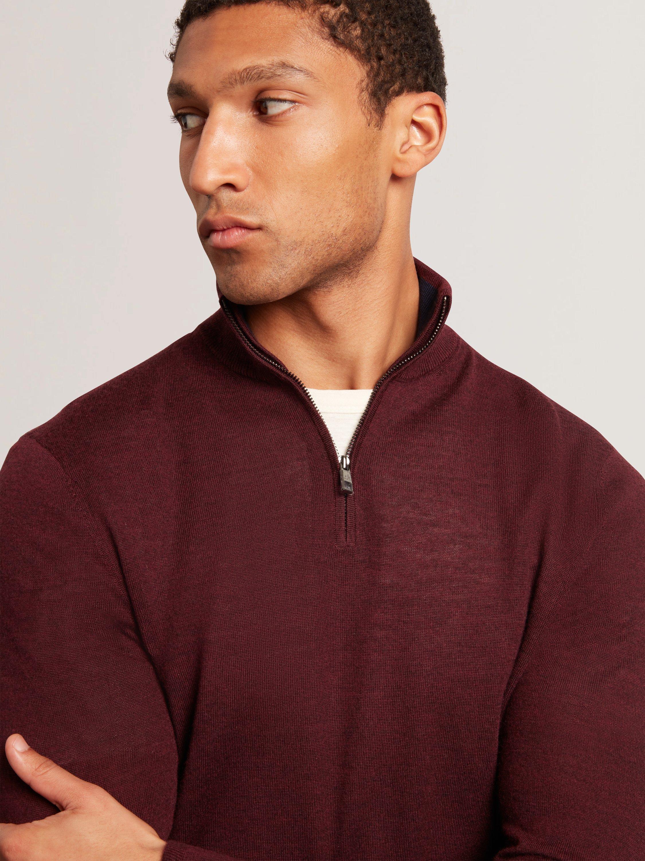 Product image 4 of 6, which shows Ted Baker Limehas Half-Zip Jumper, Maroon, L