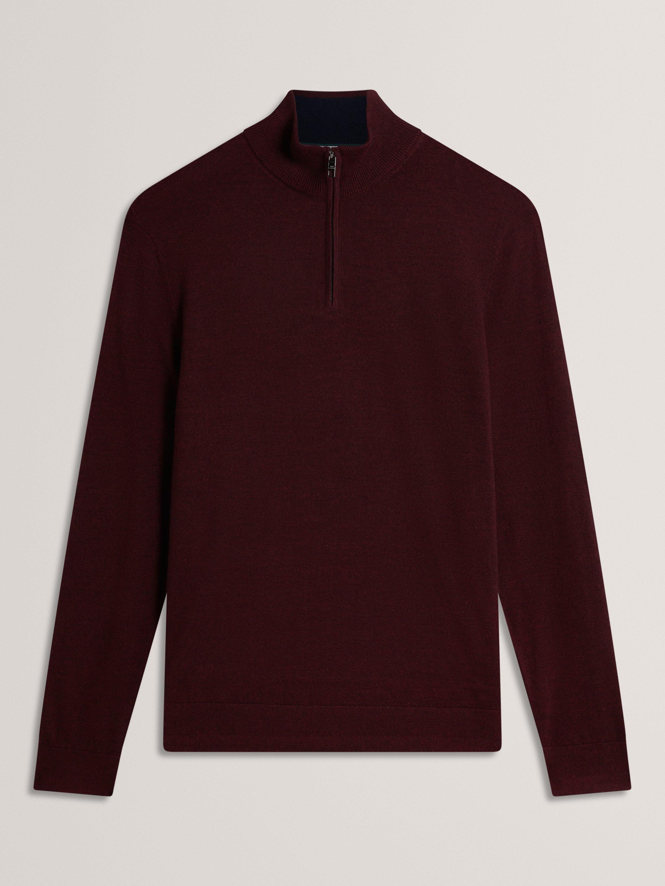 Product image 6 of 6, which shows Ted Baker Limehas Half-Zip Jumper, Maroon, L