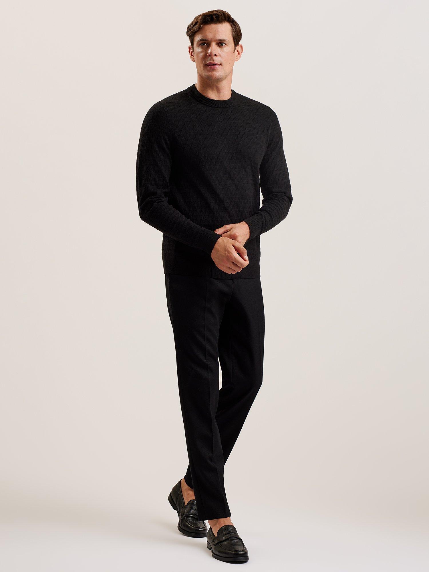 Product image 4 of 5, which shows Ted Baker Loung Wool Blend Stitch Crew Neck Jumper, Black, S