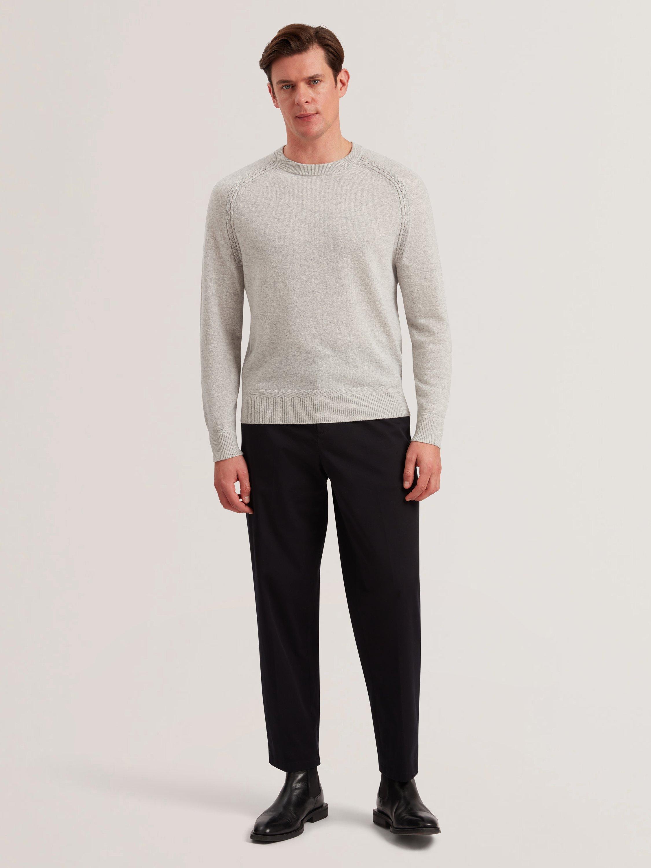 Product image 3 of 5, which shows Ted Baker Glant Cashmere Regular Fit Long Sleeve T-Shirt, Grey, S
