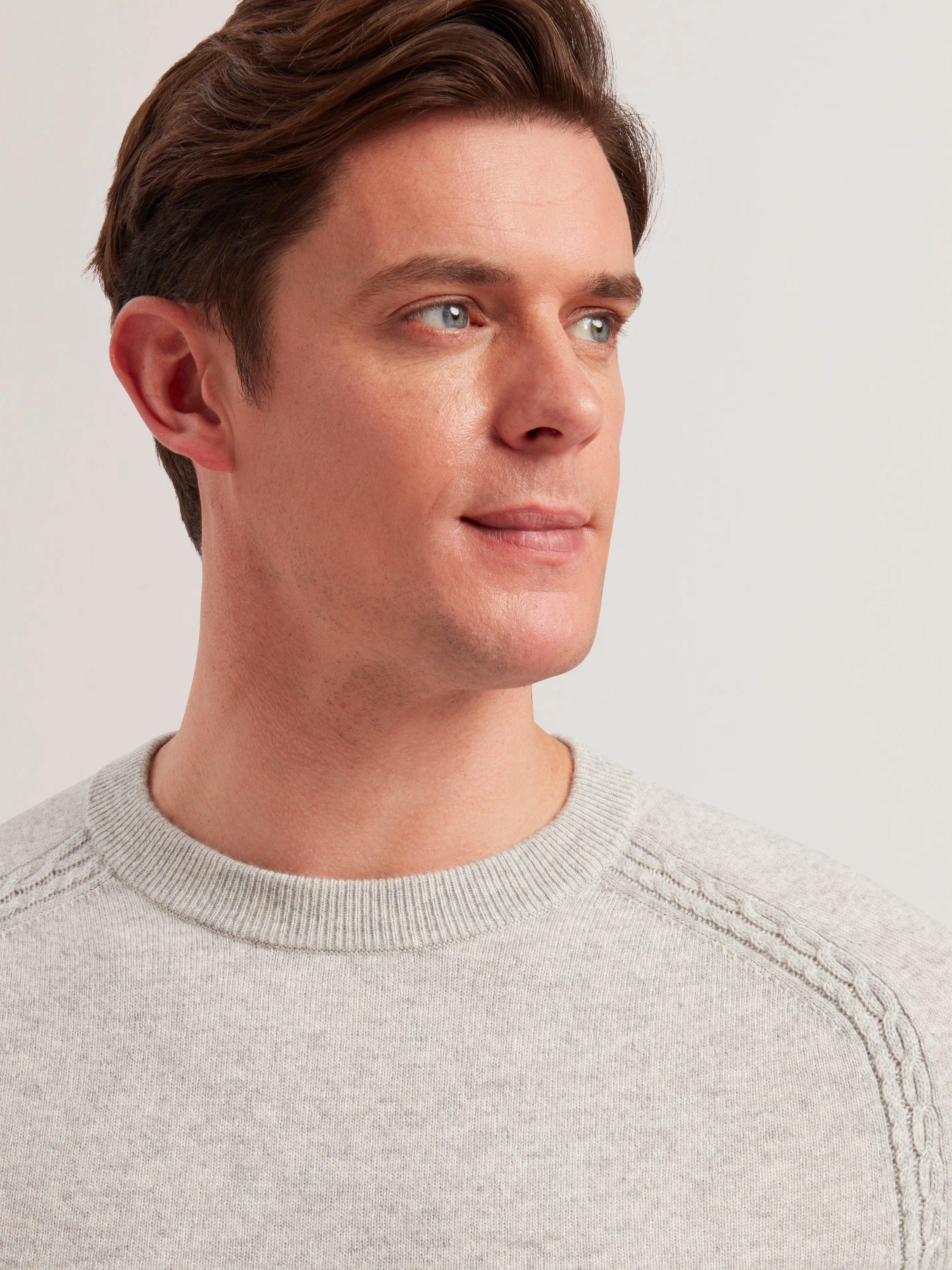 Product image 4 of 5, which shows Ted Baker Glant Cashmere Regular Fit Long Sleeve T-Shirt, Grey, S