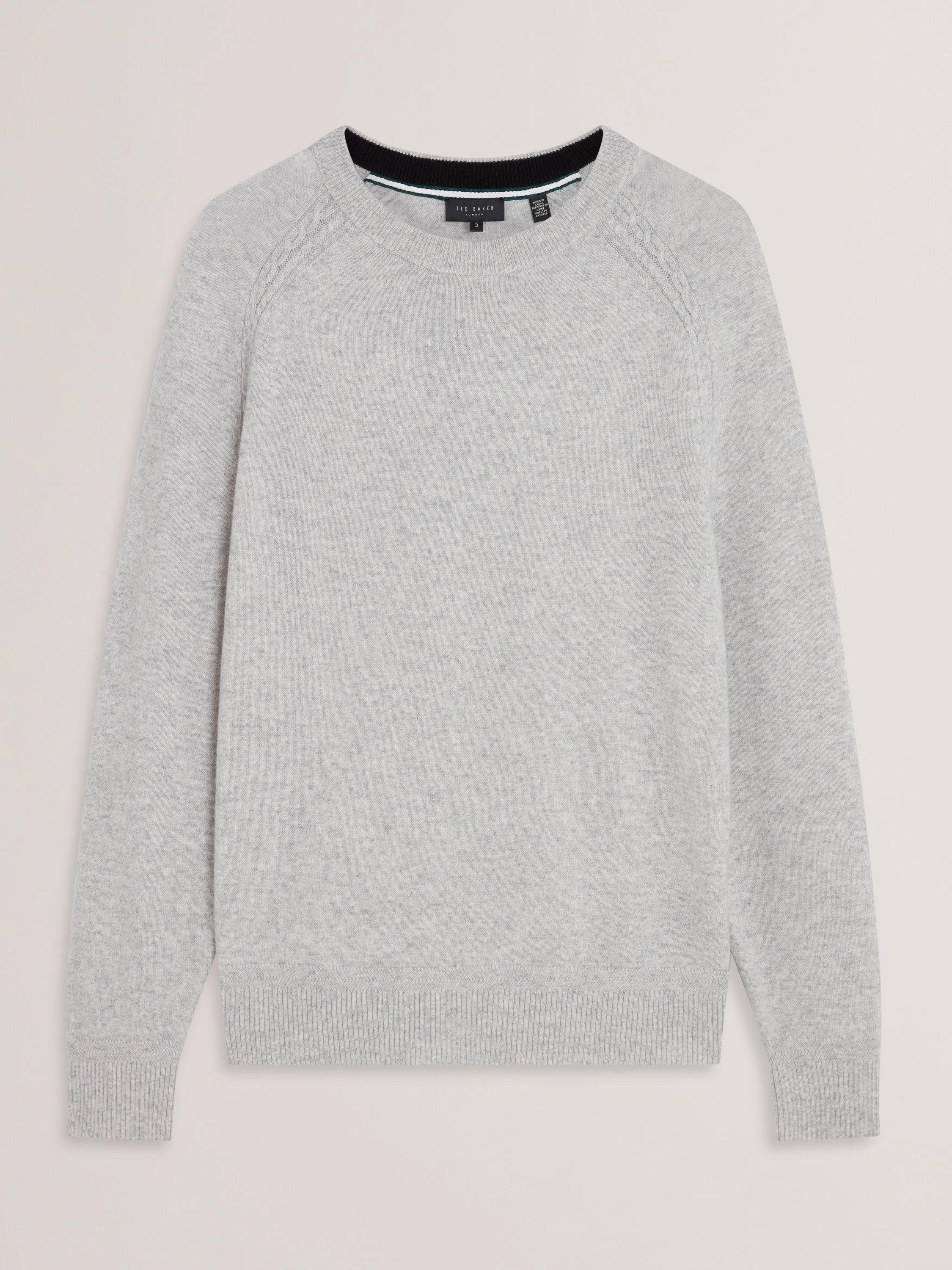 Product image 5 of 5, which shows Ted Baker Glant Cashmere Regular Fit Long Sleeve T-Shirt, Grey, S