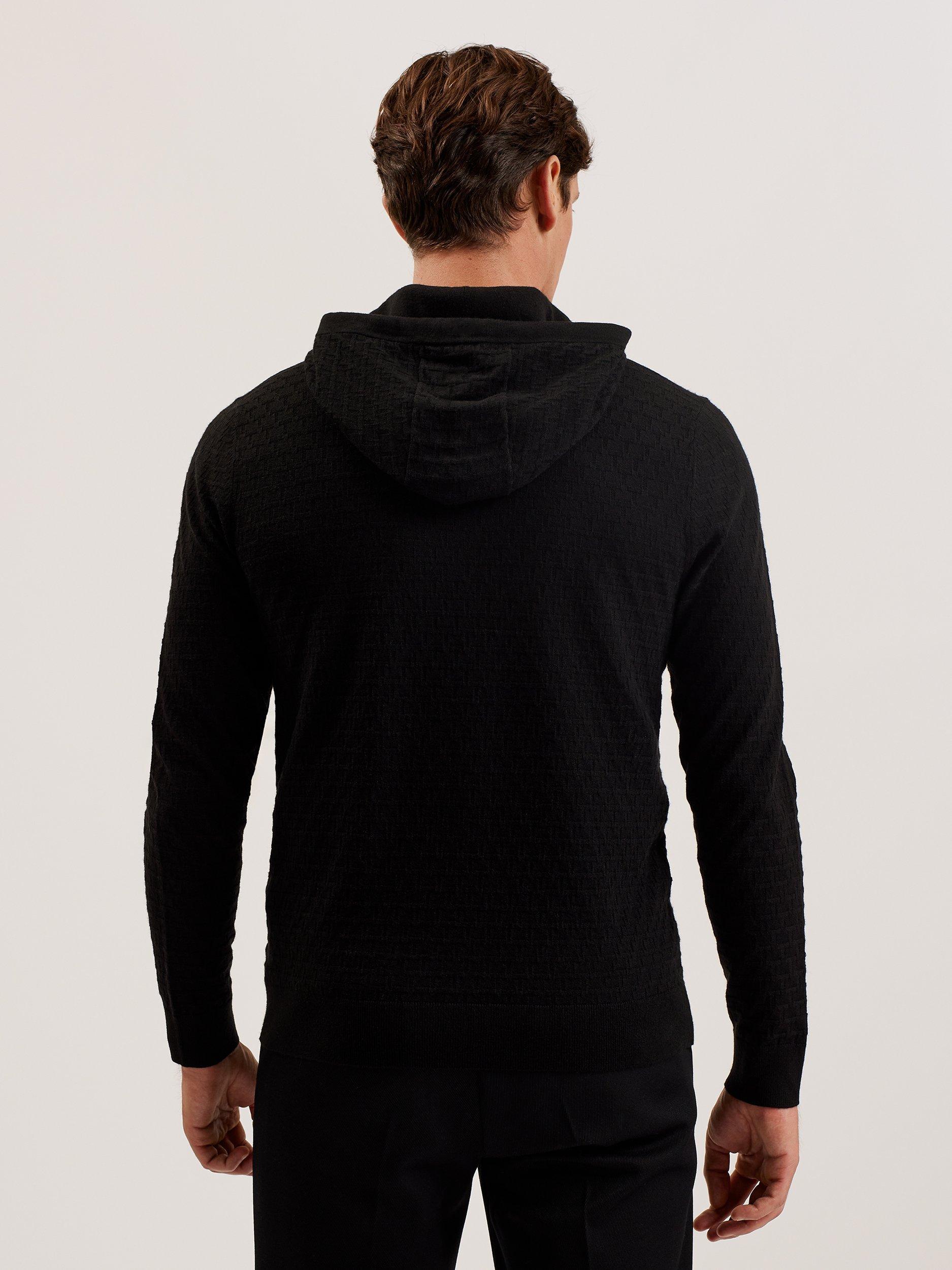 Product image 2 of 7, which shows Ted Baker Loular Wool Blend Regular Stitch Hoodie, Black, XS