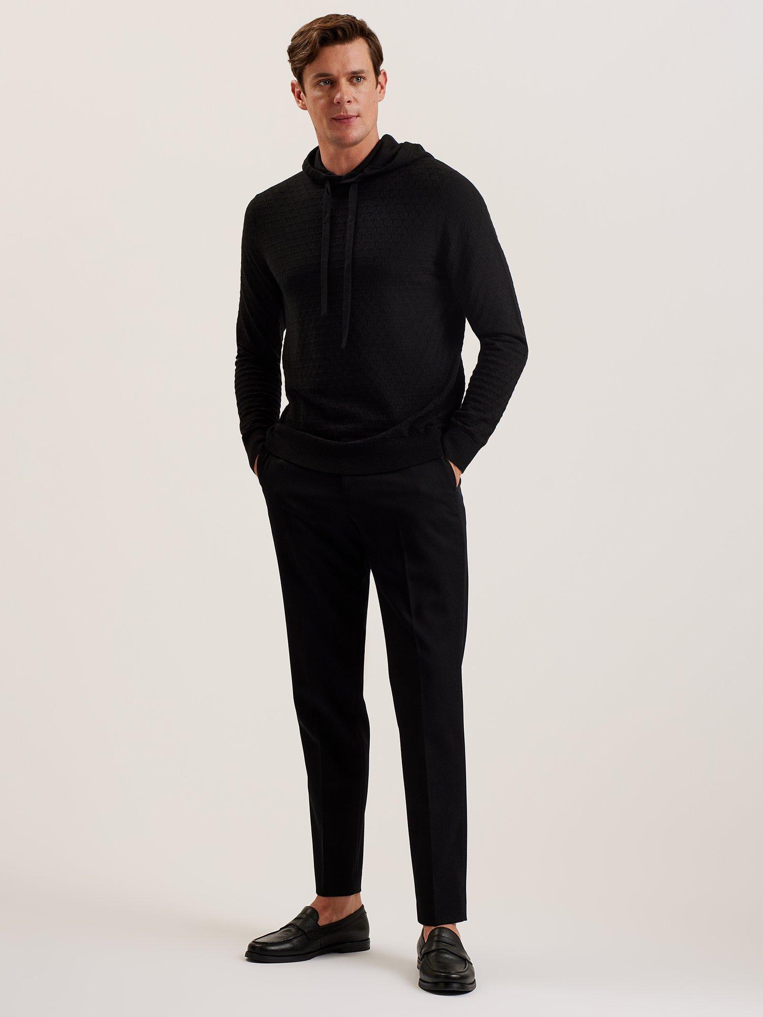 Product image 3 of 7, which shows Ted Baker Loular Wool Blend Regular Stitch Hoodie, Black, XS