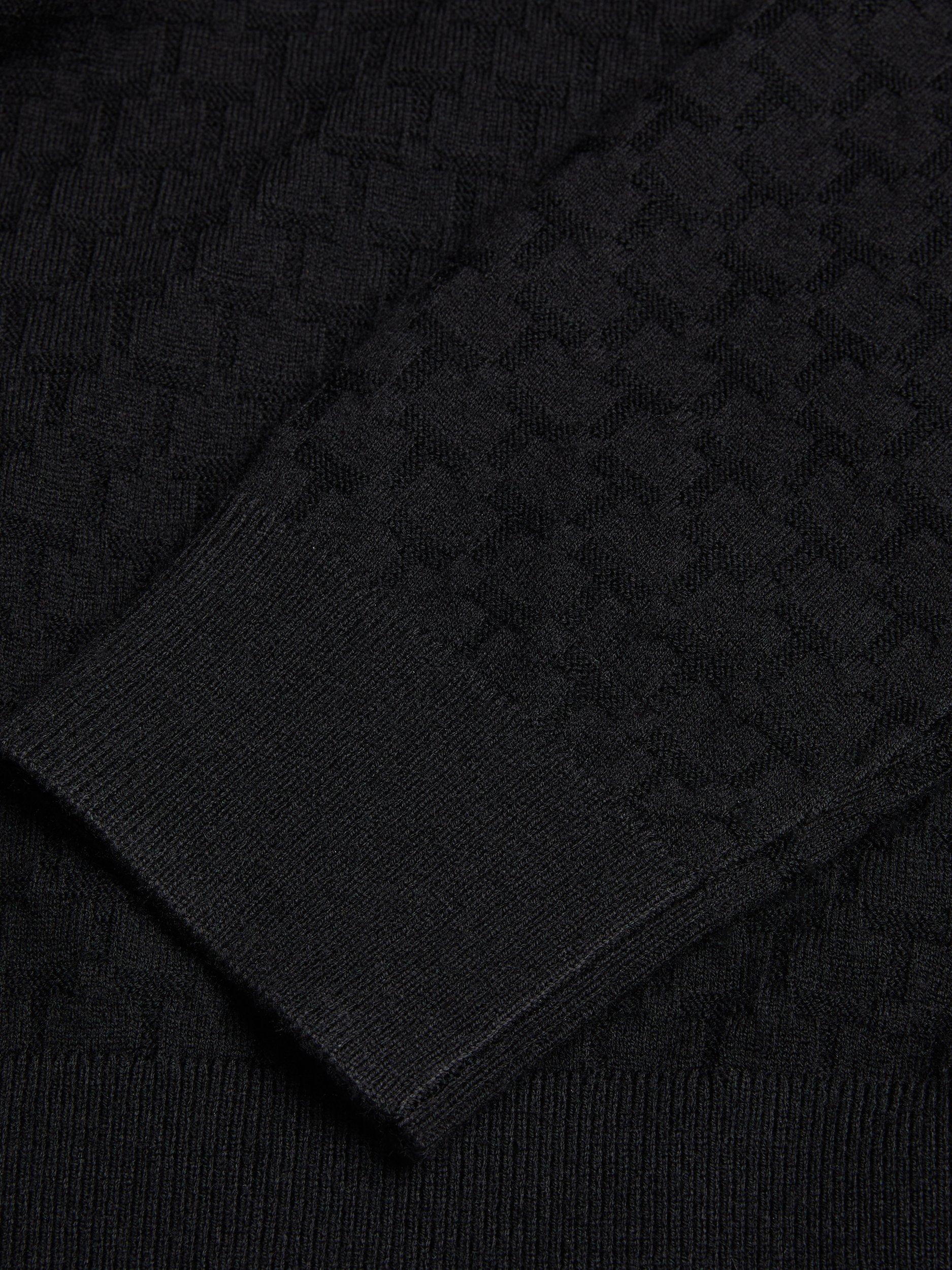 Product image 5 of 7, which shows Ted Baker Loular Wool Blend Regular Stitch Hoodie, Black, XS