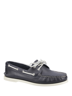 Sperry Authentic Original 2 Eye Wide Fit Boat Shoes - view 2, Navy