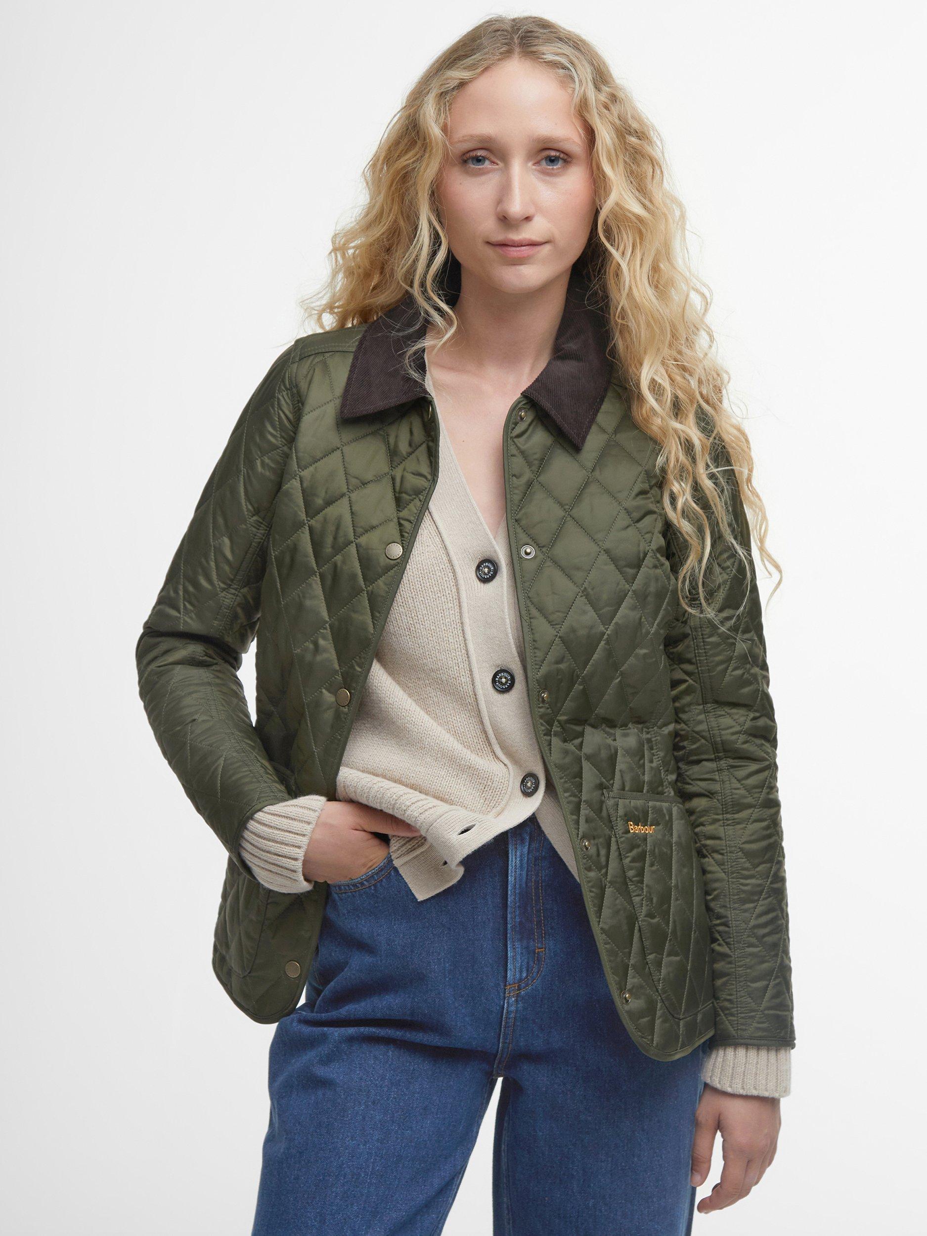 Product image 1 of 7, which shows Barbour Annanda Quilted Jacket, Olive, 6