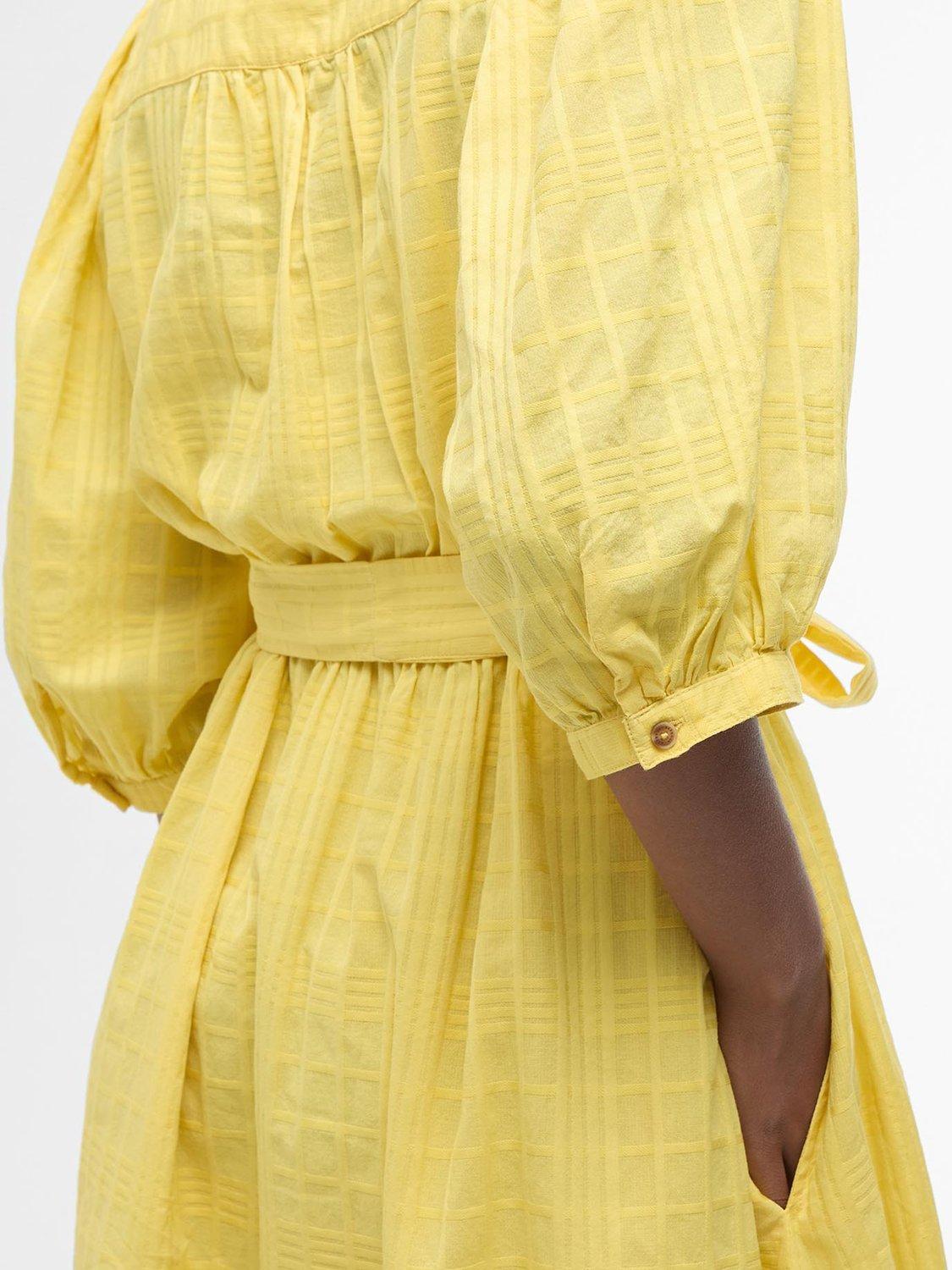 Product image 5 of 6, which shows Barbour Heidi Textured Belted Dress, Sunray Yellow, 8