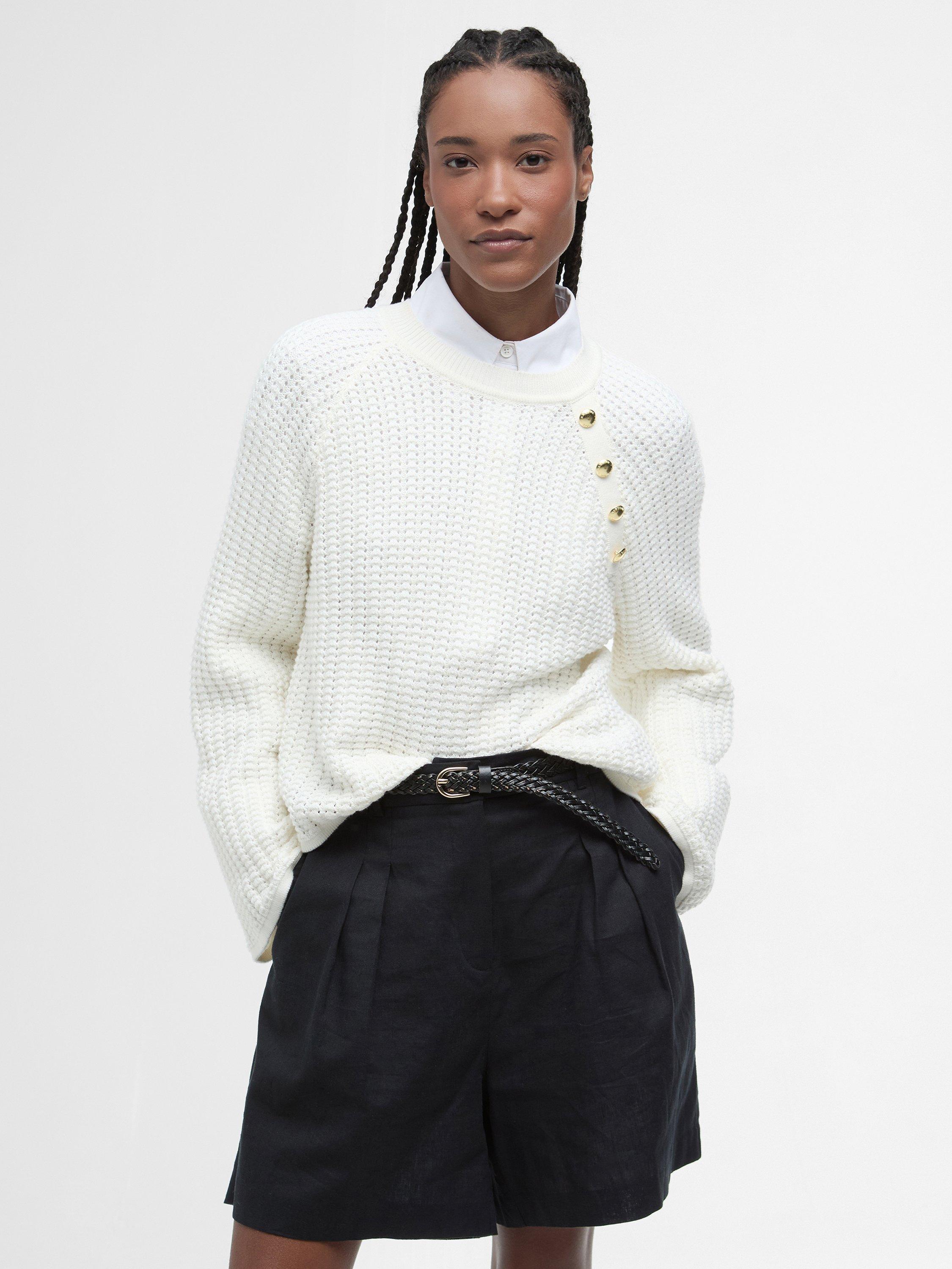 Product image 1 of 7, which shows Barbour Angela Knit Jumper, Cloud, 8
