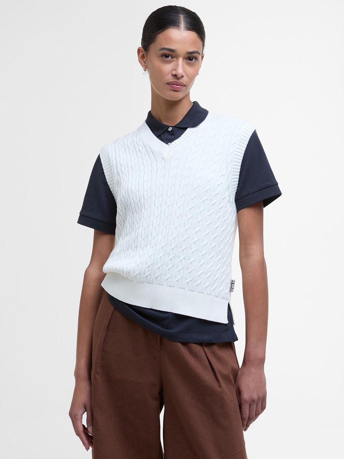 Product image 1 of 6, which shows Barbour Hartlan Sweater Vest, Cloud, 8
