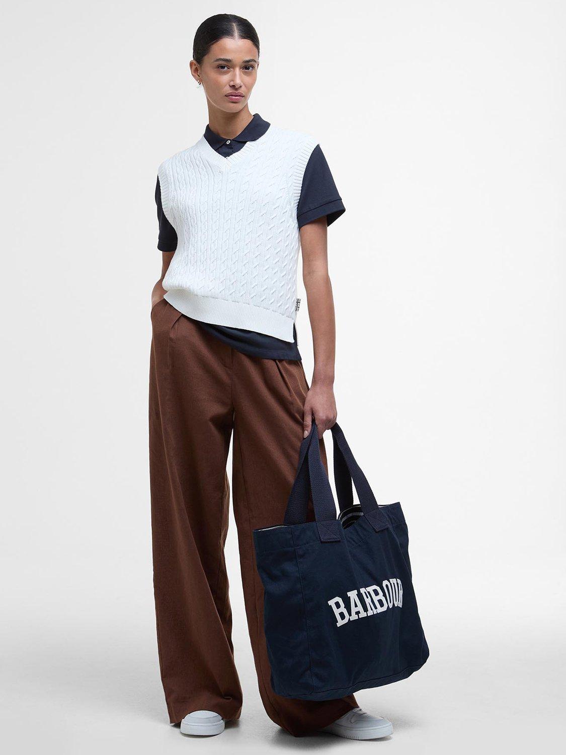 Product image 3 of 6, which shows Barbour Hartlan Sweater Vest, Cloud, 8