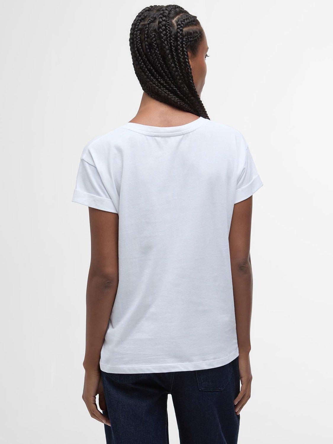 Product image 2 of 6, which shows Barbour Kenmore Logo T-Shirt, White, 8