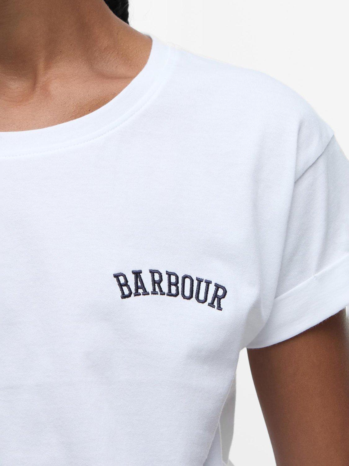 Product image 6 of 6, which shows Barbour Kenmore Logo T-Shirt, White, 8