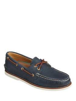 Sperry Gold Cup Leather Boat Shoes - view 2, Navy