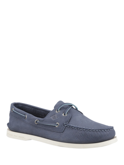 Sperry Authentic Original 2 Eye Boat Shoes, Dark Blue - view 2, Dark Blue