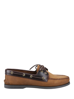 Sperry Authentic Original 2 Eye Wide Fit Boat Shoes, Brown/Dark Chocolate