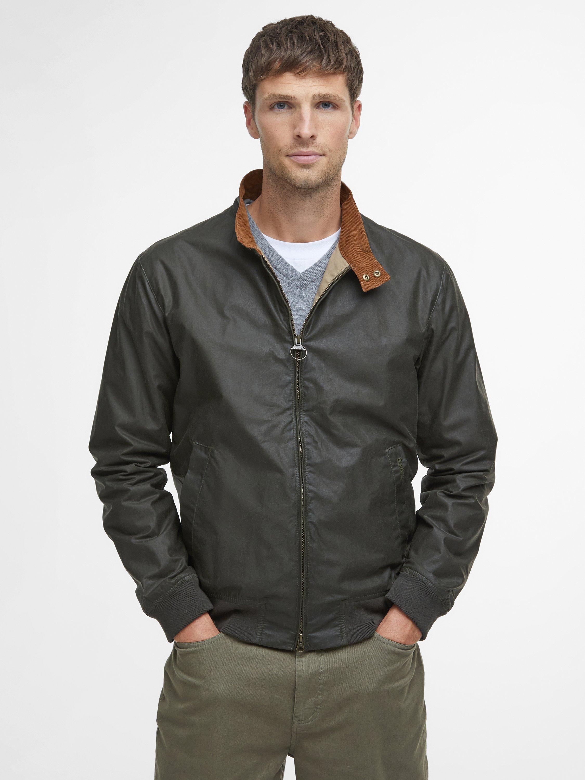 Barbour Royston Waxed Cotton Harrington Jacket, Archive Olive