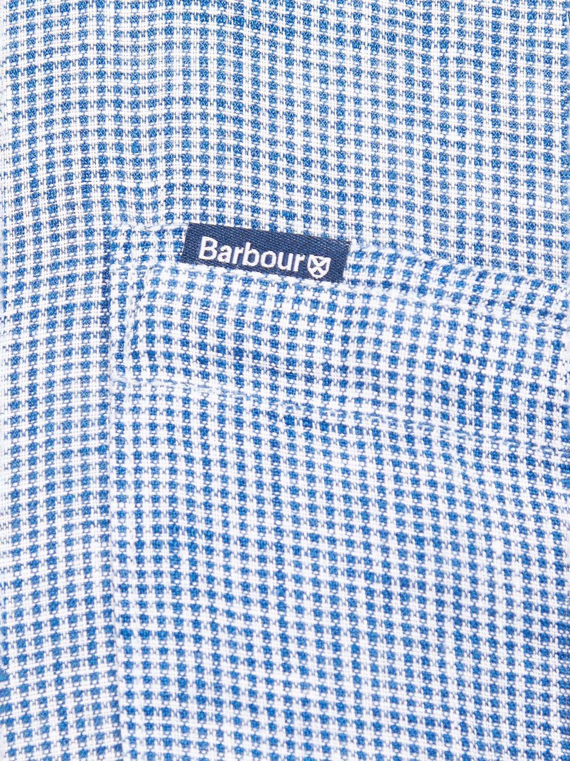 Product image 6 of 7, which shows Barbour Linton Long Sleeve Linen Tailored Shirt, Navy, S