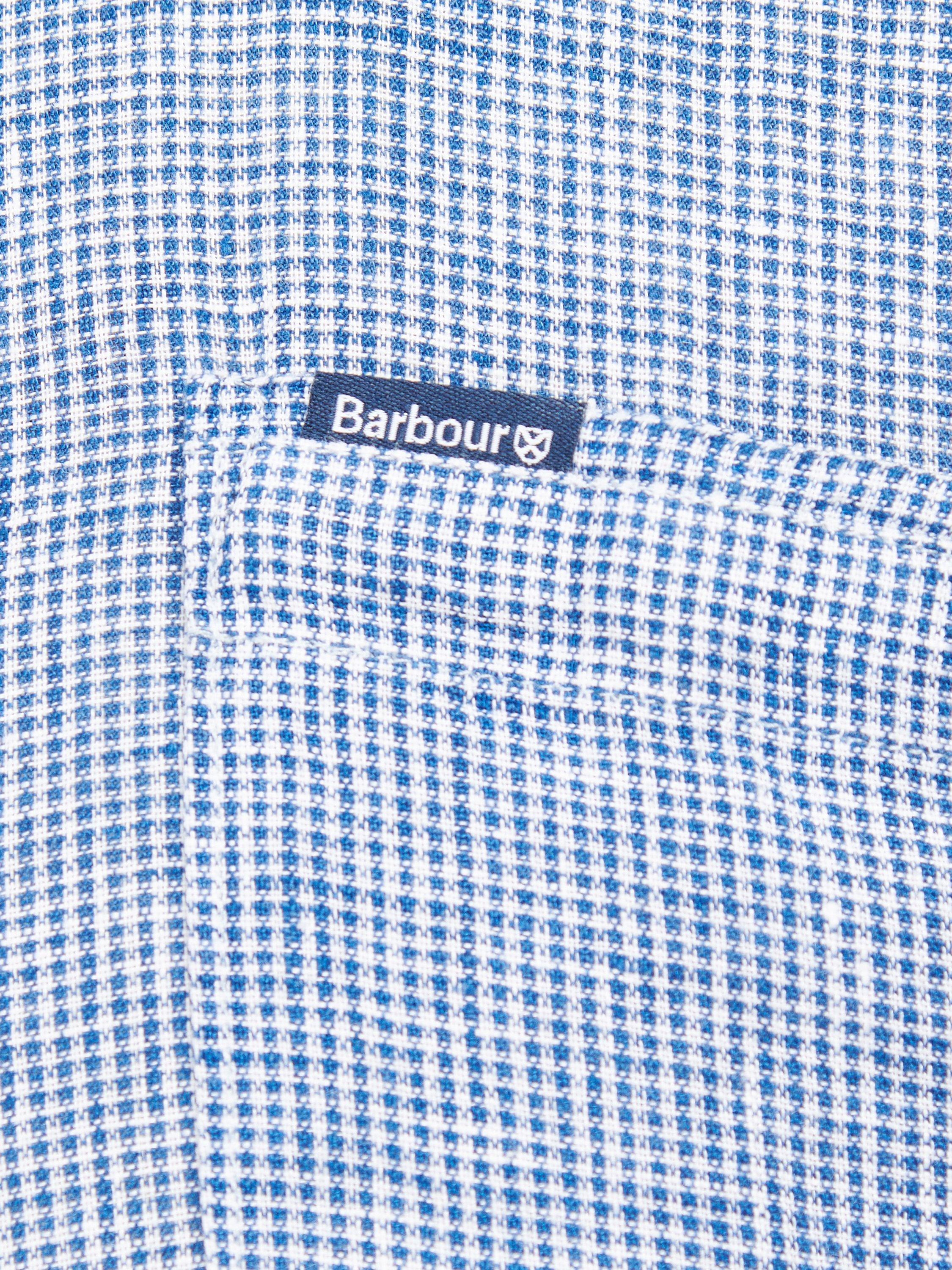 Product image 7 of 7, which shows Barbour Linton Long Sleeve Linen Tailored Shirt, Navy, S