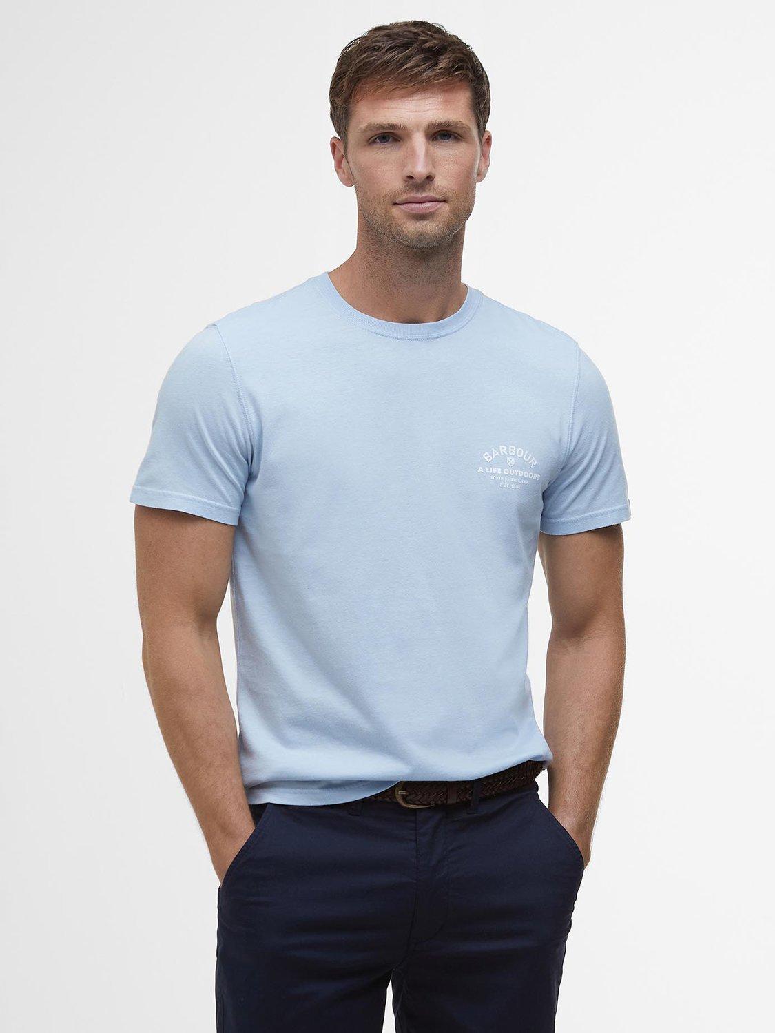 Barbour Cranmer Cotton Regular Fit Short Sleeve T-Shirt, Ocean Sky