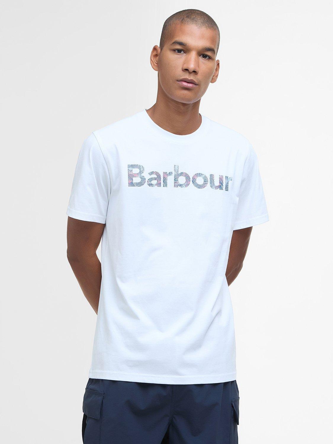Product image 1 of 5, which shows Barbour Devon Cotton Regular Fit Graphic T-Shirt, White, L