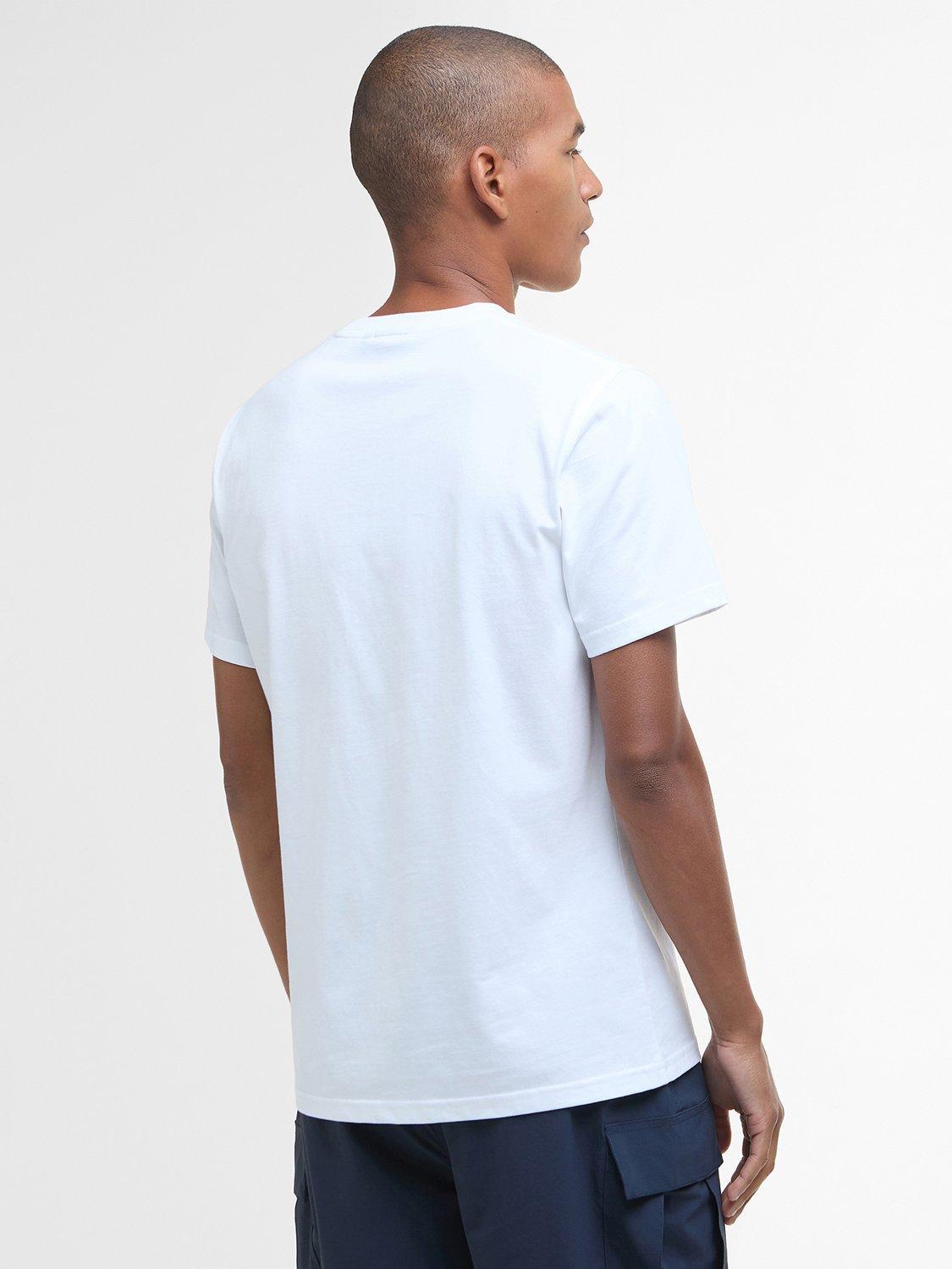 Product image 2 of 5, which shows Barbour Devon Cotton Regular Fit Graphic T-Shirt, White, L