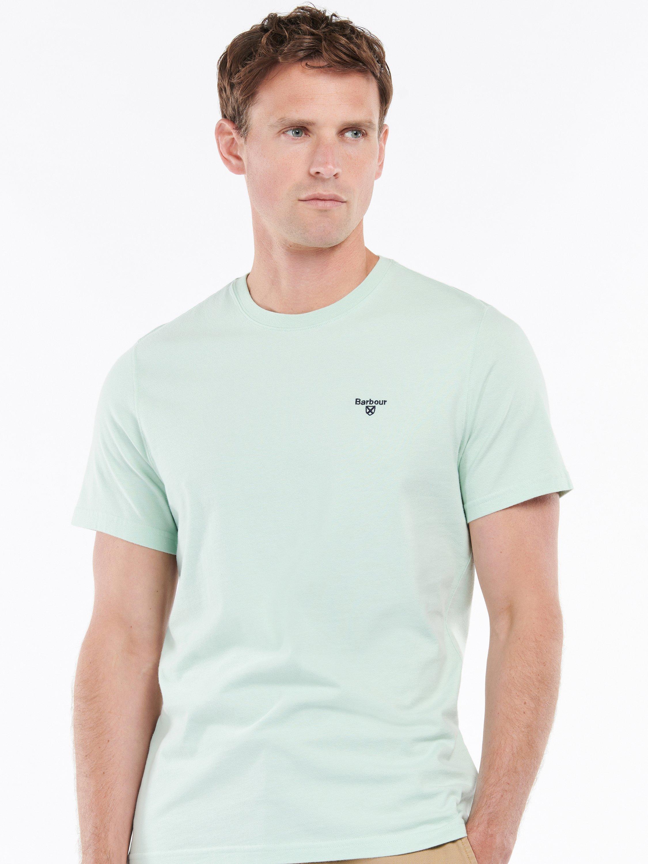 Product image 1 of 6, which shows Barbour Essential Sports Logo T-Shirt, Dusty Mint, S