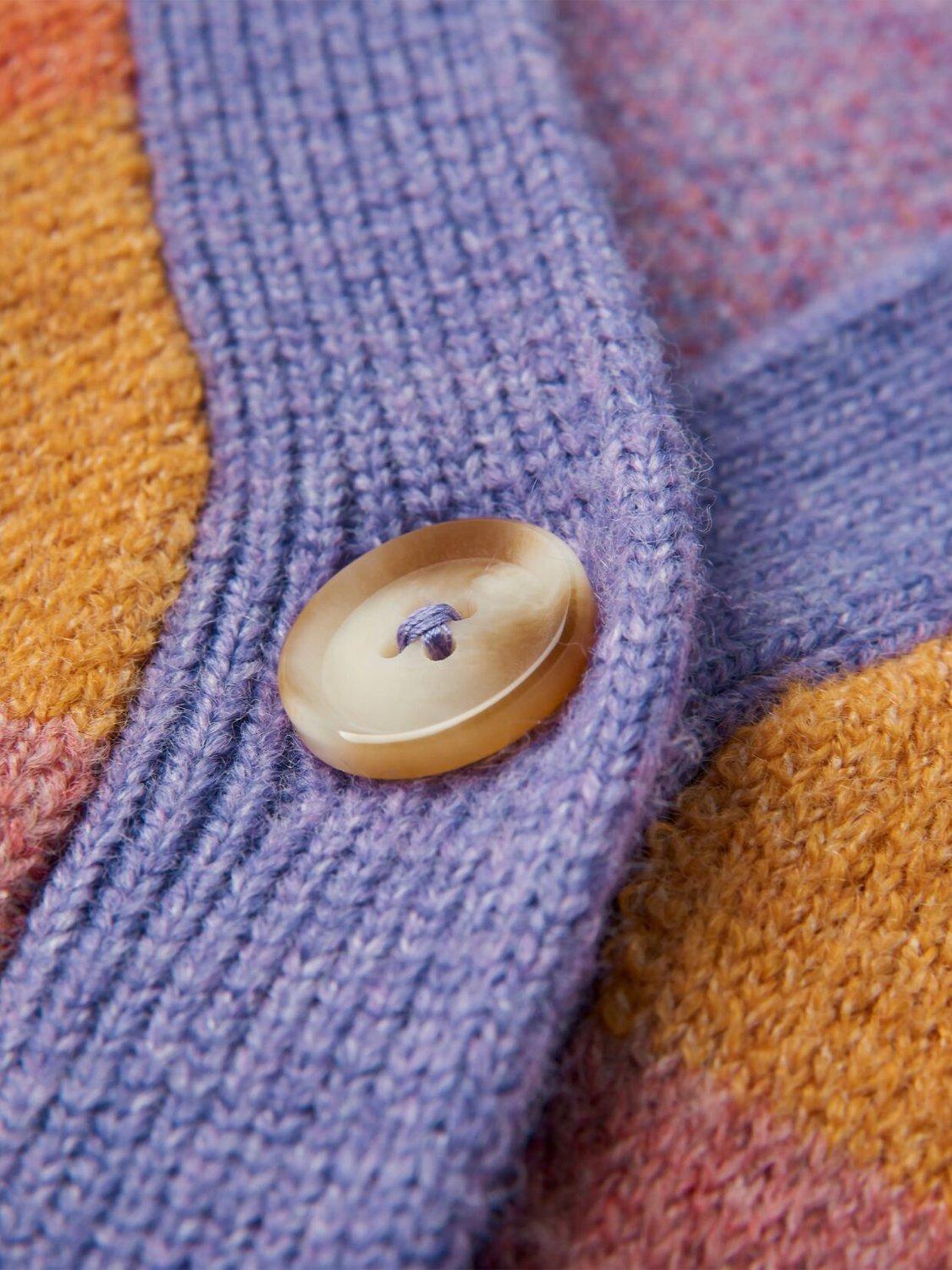 Product image 4 of 7, which shows Passenger Scenic Recycled Knit Cardigan, Sunrise Orange, XL