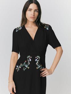 Ghost Maeve Floral Embroidered Dress - view 2, Black