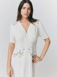 Ghost Maeve Floral Embroidered Dress, Ivory