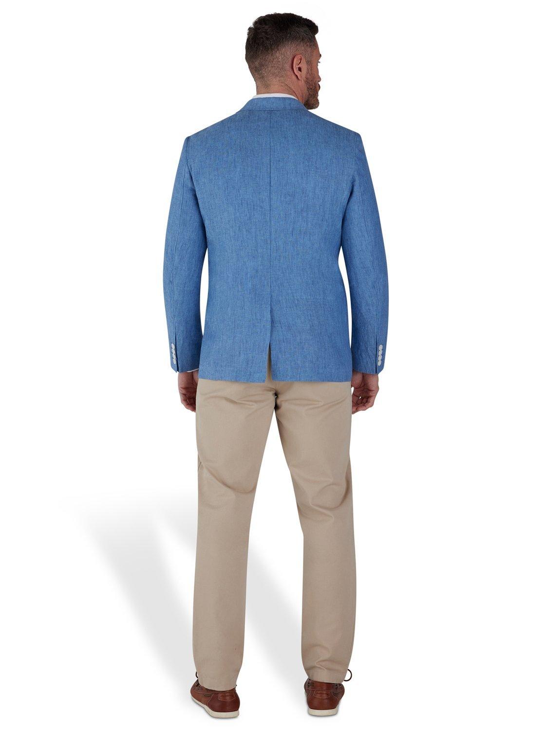Product image 2 of 9, which shows Raging Bull Linen Blazer, Mid Blue, S