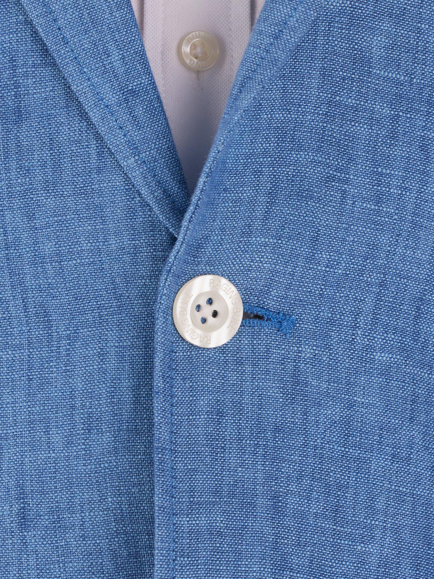 Product image 4 of 9, which shows Raging Bull Linen Blazer, Mid Blue, S