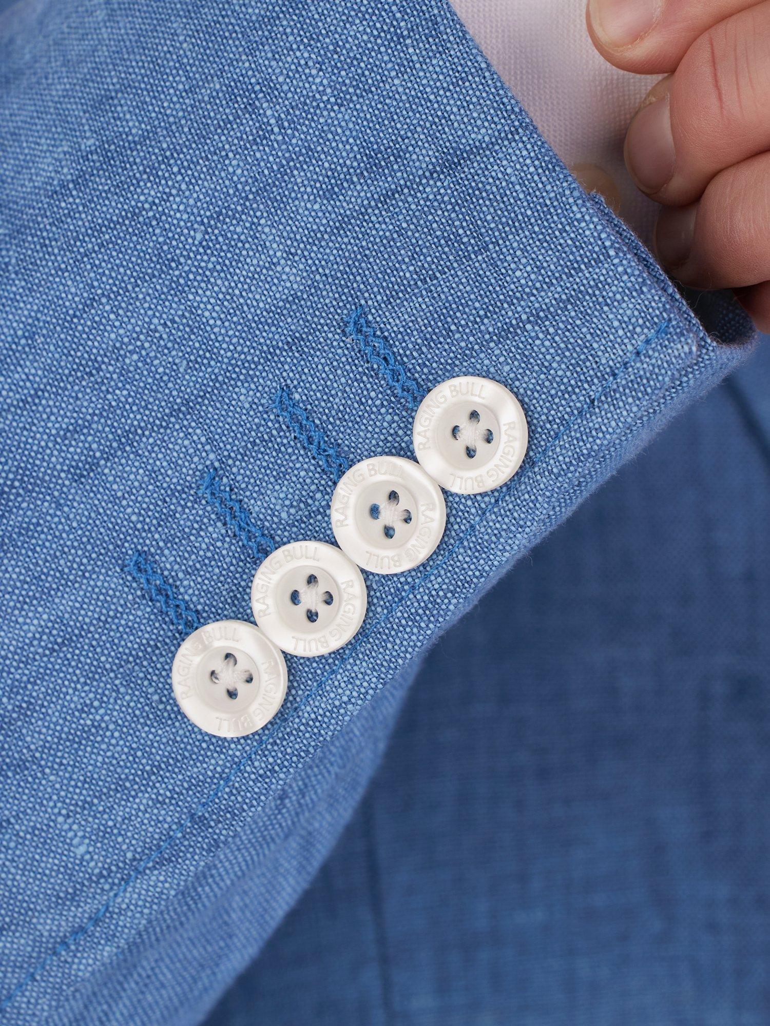 Product image 5 of 9, which shows Raging Bull Linen Blazer, Mid Blue, S