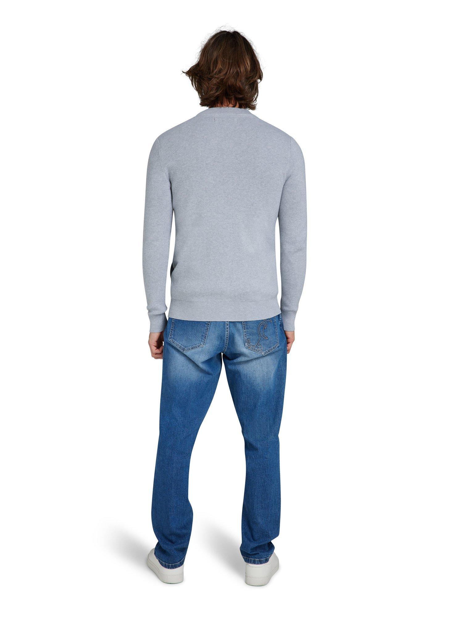 Product image 3 of 7, which shows Raging Bull Knitted Baseball Cardigan, Grey Marl, S