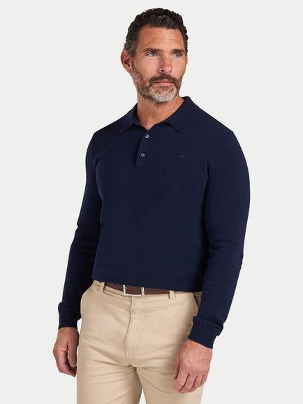 Raging Bull Classic Cotton Knit Polo Shirt, Navy, Navy