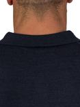 Raging Bull Classic Knitted Polo Shirt, Grey Marl, Navy