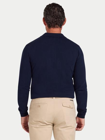 Raging Bull Classic Cotton Knit Polo Shirt, Navy - view 2, Navy