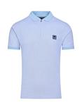 Raging Bull Birdseye Pique Woven Polo Shirt, Sky Blue